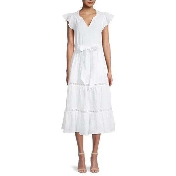 Magaschoni Dresses | Magaschoni Small Midi Dress Organic Cotton White Gauze Crochet Cottagecore | Color: White | Size: L | Ajwa_Adinkra's Closet